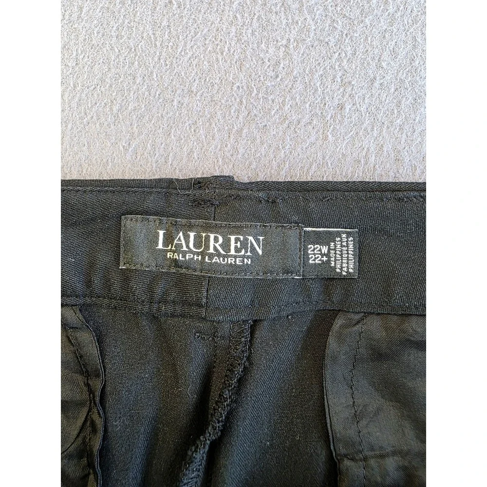 Lauren Ralph Lauren Womens 22W 22+‎ Plus Size Black Chino Shorts Classic Cotton